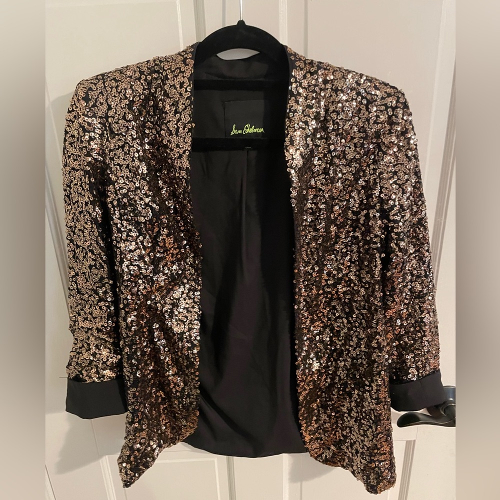 Sam Edelman Gold Sequin Blazer M
